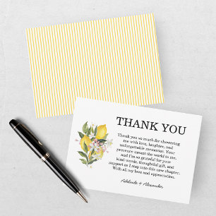 Elegant Floral Pink Peony Monogram Wedding Thank You Card