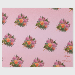 Elegant floral pink peony simple wrapping paper