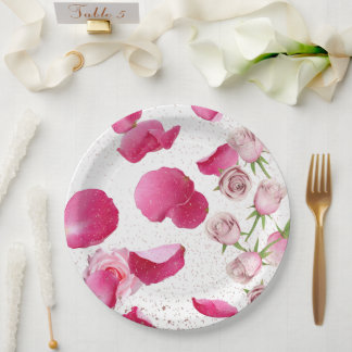 Elegant floral pink plate 