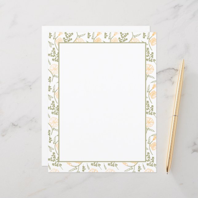 Elegant Floral Planner Stationery Paper (Front/Back In Situ)