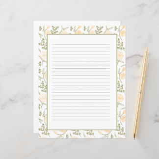 Elegant Floral Planner Stationery Paper