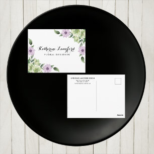 Elegant Floral Post Card   Customisable Template