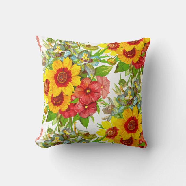 Elegant  Floral Print Cushion (Front)
