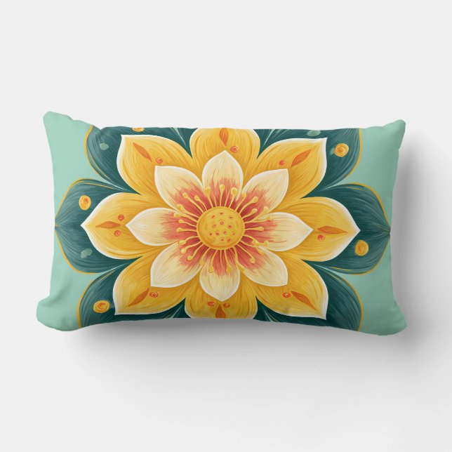 Elegant Floral Print Decorative Pillow (Front)