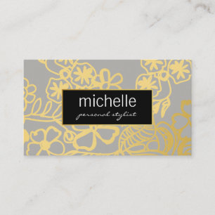 Elegant Floral Print Personal Stylist Business Card