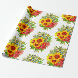 Elegant  Floral Print Wrapping Paper