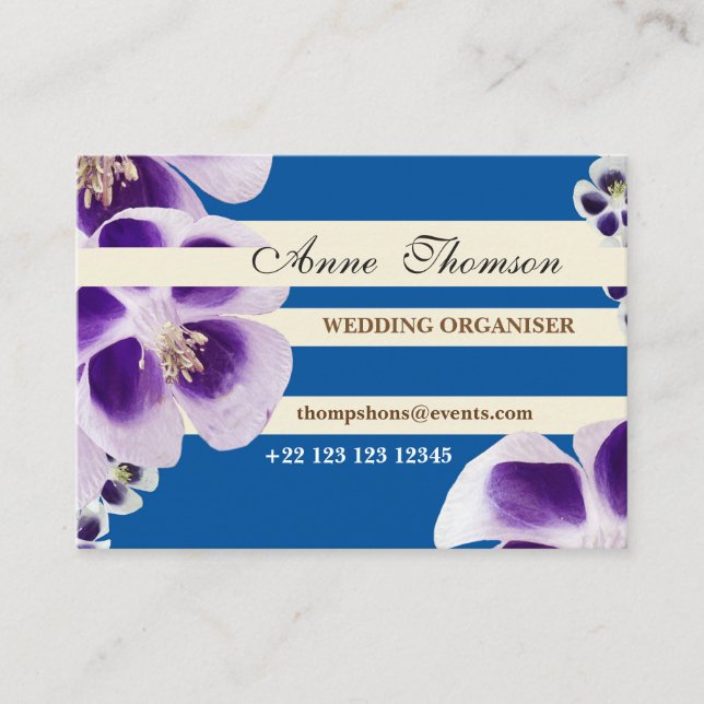Elegant Floral Professional Bussines Card (Front)