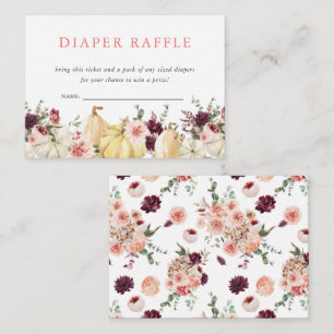 Elegant Floral Pumpkin   Diaper Raffle  Enclosure Card