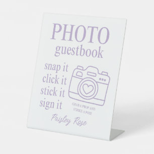Elegant Floral Purple Bridal Shower Pedestal Sign