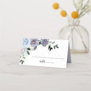 Elegant Floral Purple Bridal Shower Wedding Place Card