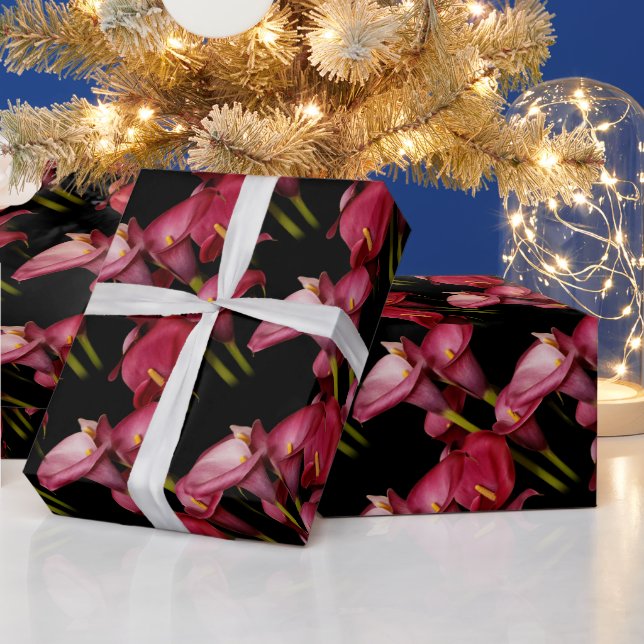 Elegant Floral Purple Calla Lilies Wrapping Paper (Holidays)