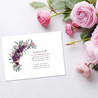 Elegant Floral | Purple Garland Wishing Well Enclosure Card