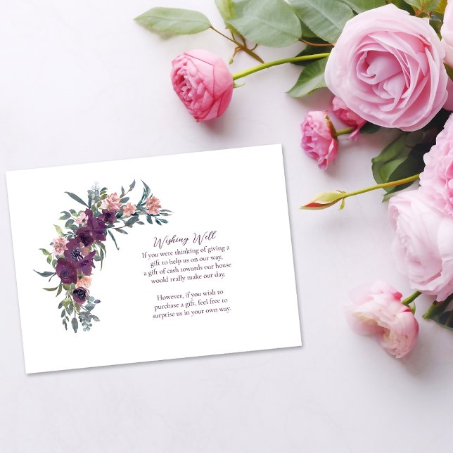 Elegant Floral | Purple Garland Wishing Well Enclosure Card (Creator Uploaded)
