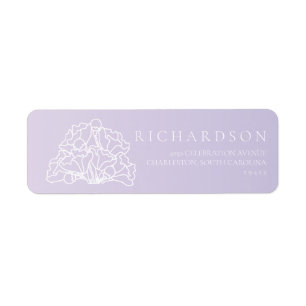 Elegant Floral Purple Minimalist Wedding Label Return Address Label