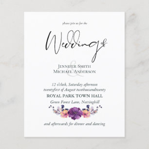 Elegant Floral Purple Orange Wedding