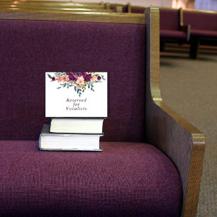 Elegant Floral Purple Pink Reservation Sign Card