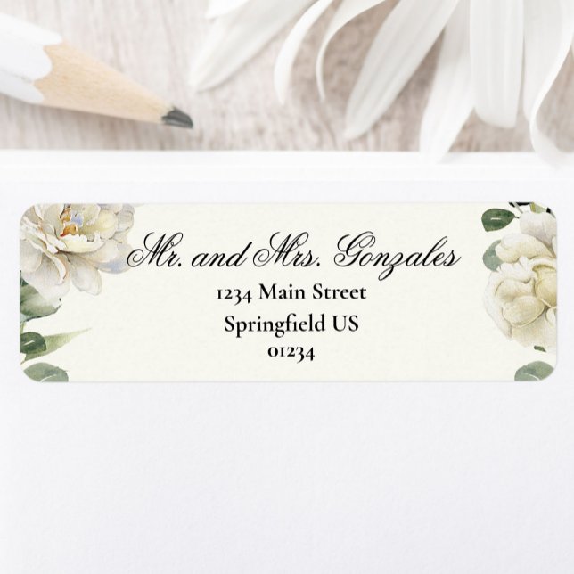 Elegant Floral Quinceanera Return Address Label (Creator Uploaded)
