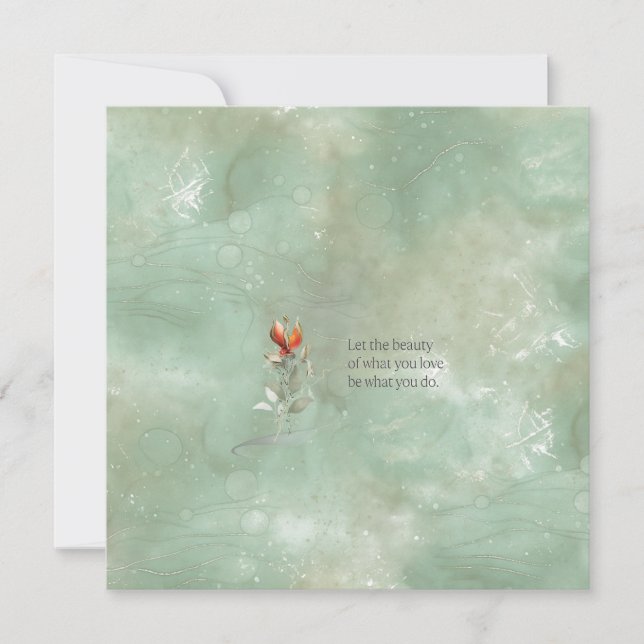 Elegant floral quote flat card (Front)