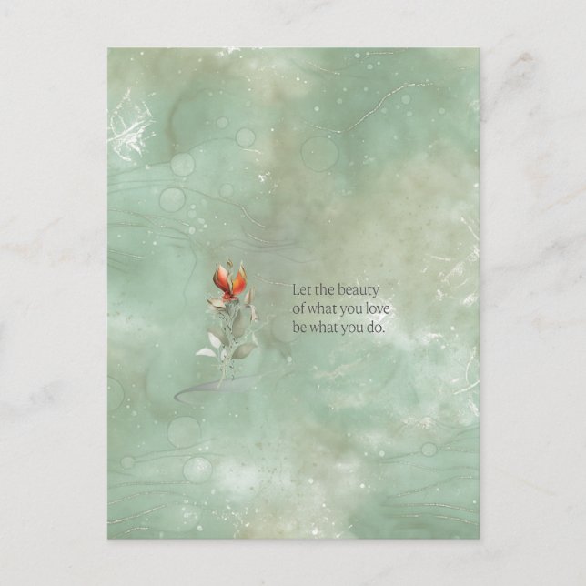 Elegant floral quote postcard  (Front)