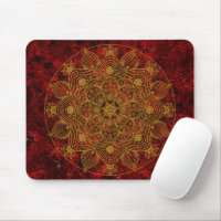Elegant Floral Red, Black & Gold Mandala