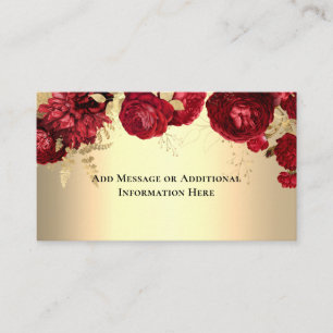 Elegant Floral Red Gold Enclosure Card