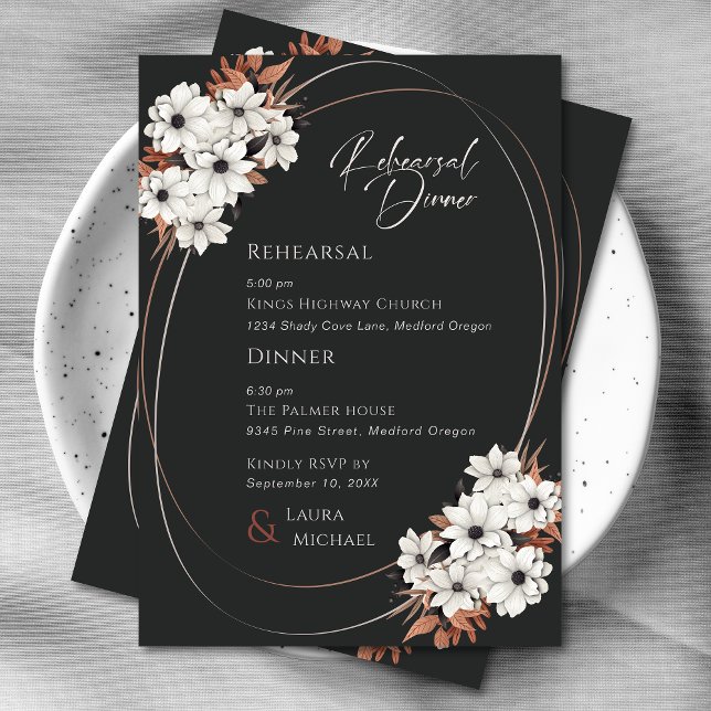Elegant Floral Rehearsal Dinner Invitation (Creator Uploaded)