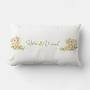 Elegant Floral Relax and Unwind Double-Sided Cott Lumbar Cushion