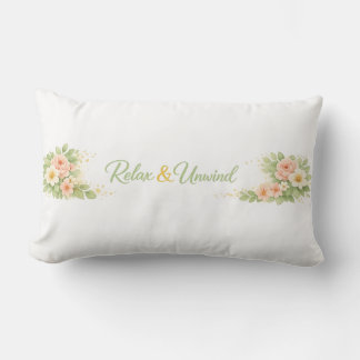 Elegant Floral Relax and Unwind Double-Sided Cott Lumbar Cushion