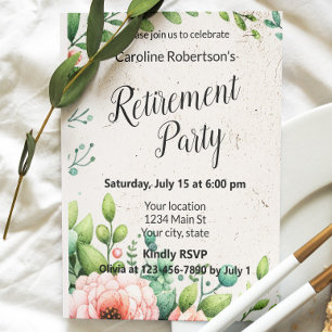 Elegant Floral Retirement Party Invitation