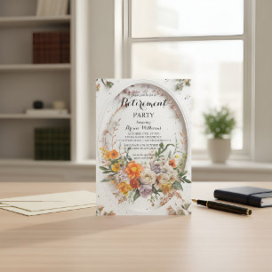 Elegant Floral Retirement Party Invitation Soft