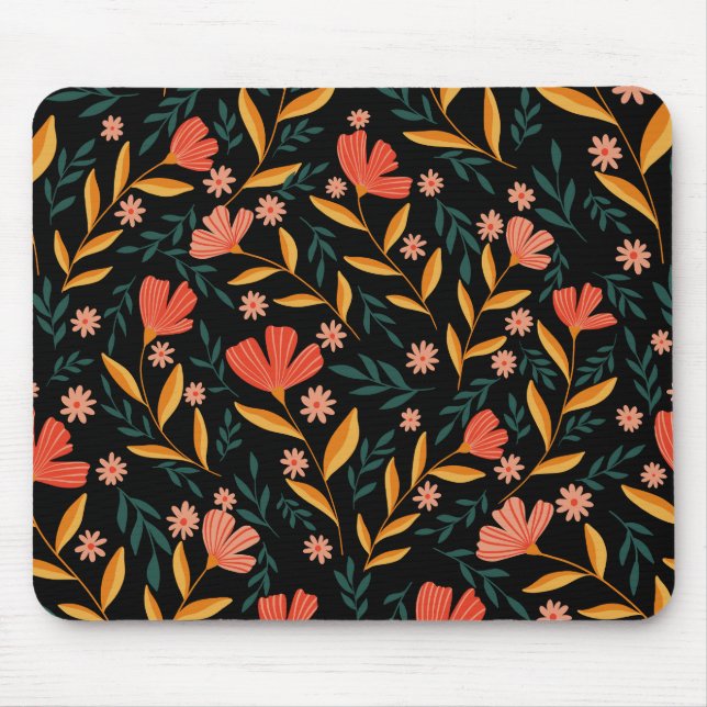 Elegant Floral Retreat Mouse Pad (Front)