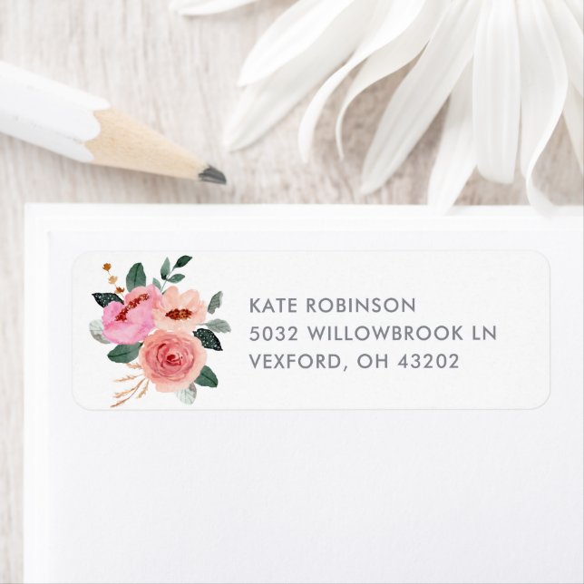 Elegant Floral Return Address Label (Insitu)