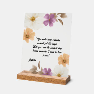 Elegant Floral Romance Acrylic Sign