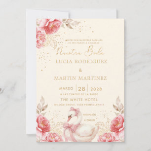 Elegant Floral Romantic Nuestra Boda Invitation