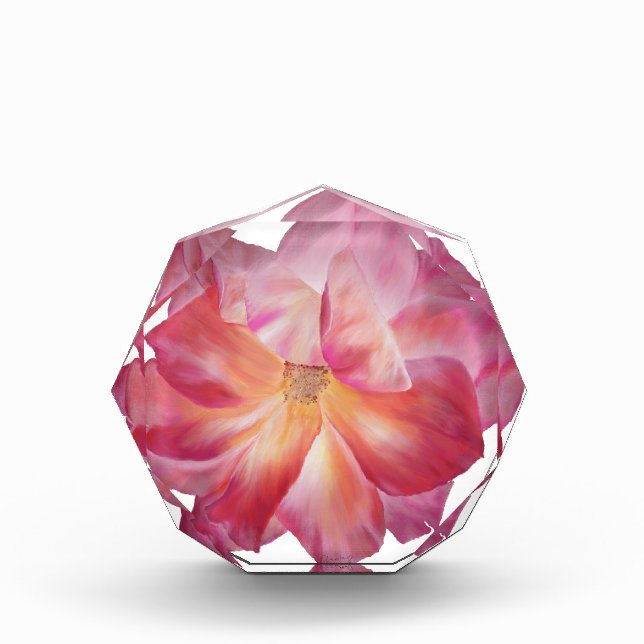 Elegant Floral Rose Blossom Photo Block (Front)