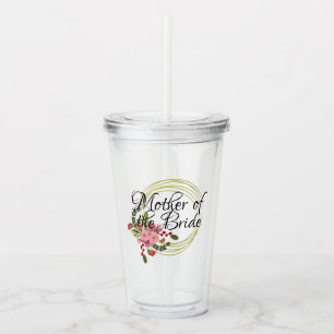 Elegant Floral Rose Bouquet Mother of the Bride Acrylic Tumbler