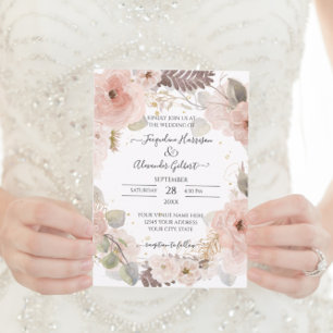 Elegant Floral Rose Gold Eucalyptus Leaf Greenery