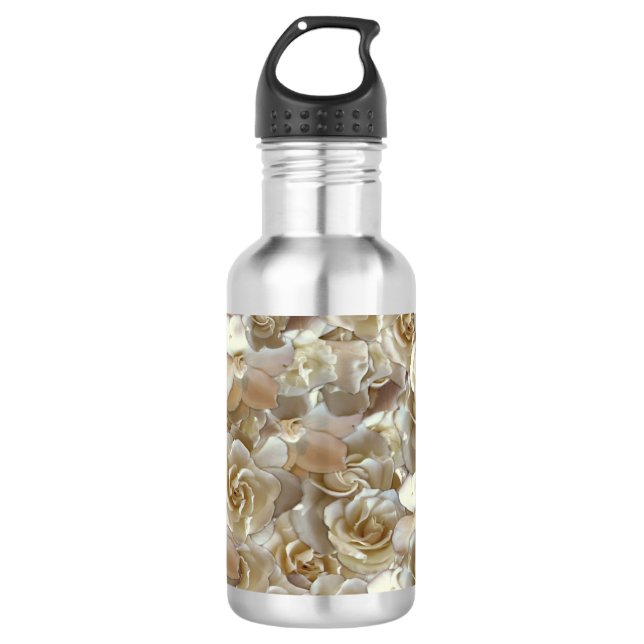 Elegant Floral Rose Petal Pattern  710 Ml Water Bottle (Front)