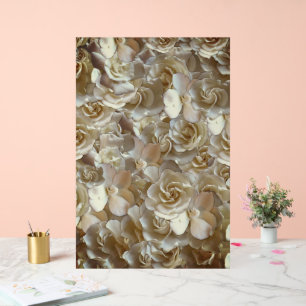 Elegant Floral Rose Petal Pattern  Acrylic Sign