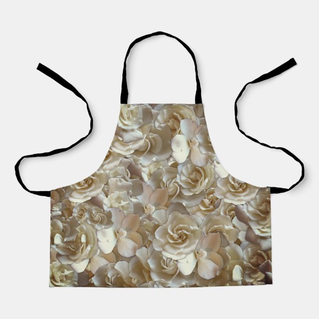 Elegant Floral Rose Petal Pattern  Apron (Front)