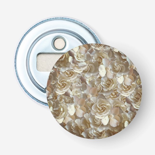 Elegant Floral Rose Petal Pattern  Bottle Opener (Front)