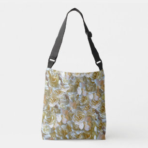 Elegant Floral Rose Petal Pattern Crossbody Bag