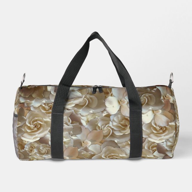 Elegant Floral Rose Petal Pattern  Duffle Bag (Back)