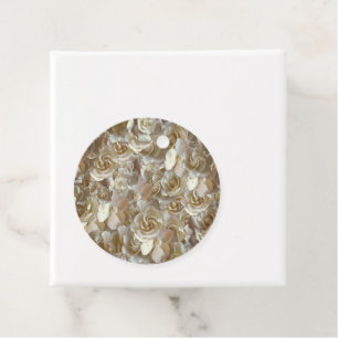 Elegant Floral Rose Petal Pattern Favour Tags