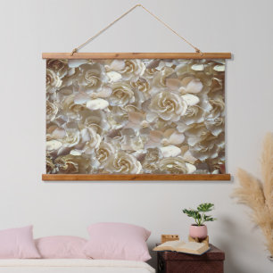 Elegant Floral Rose Petal Pattern Hanging Tapestry