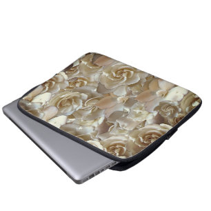 Elegant Floral Rose Petal Pattern  Laptop Sleeve