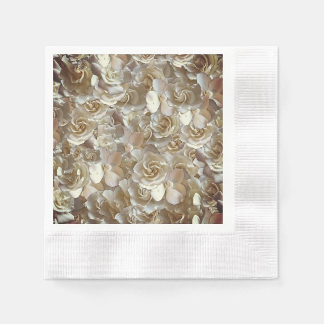 Elegant Floral Rose Petal Pattern  Napkin (Front)