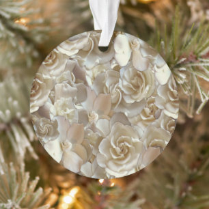 Elegant Floral Rose Petal Pattern Ornament