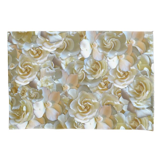 Elegant Floral Rose Petal Pattern  Pillowcase (Front)