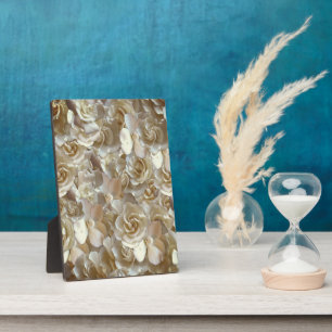 Elegant Floral Rose Petal Pattern Plaque